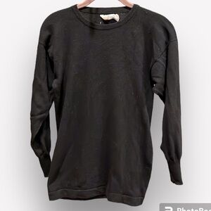 🍕🪻Pringle of Scotland 100% Cashmere Sweater | Black Crewneck Ribbed Cuffs